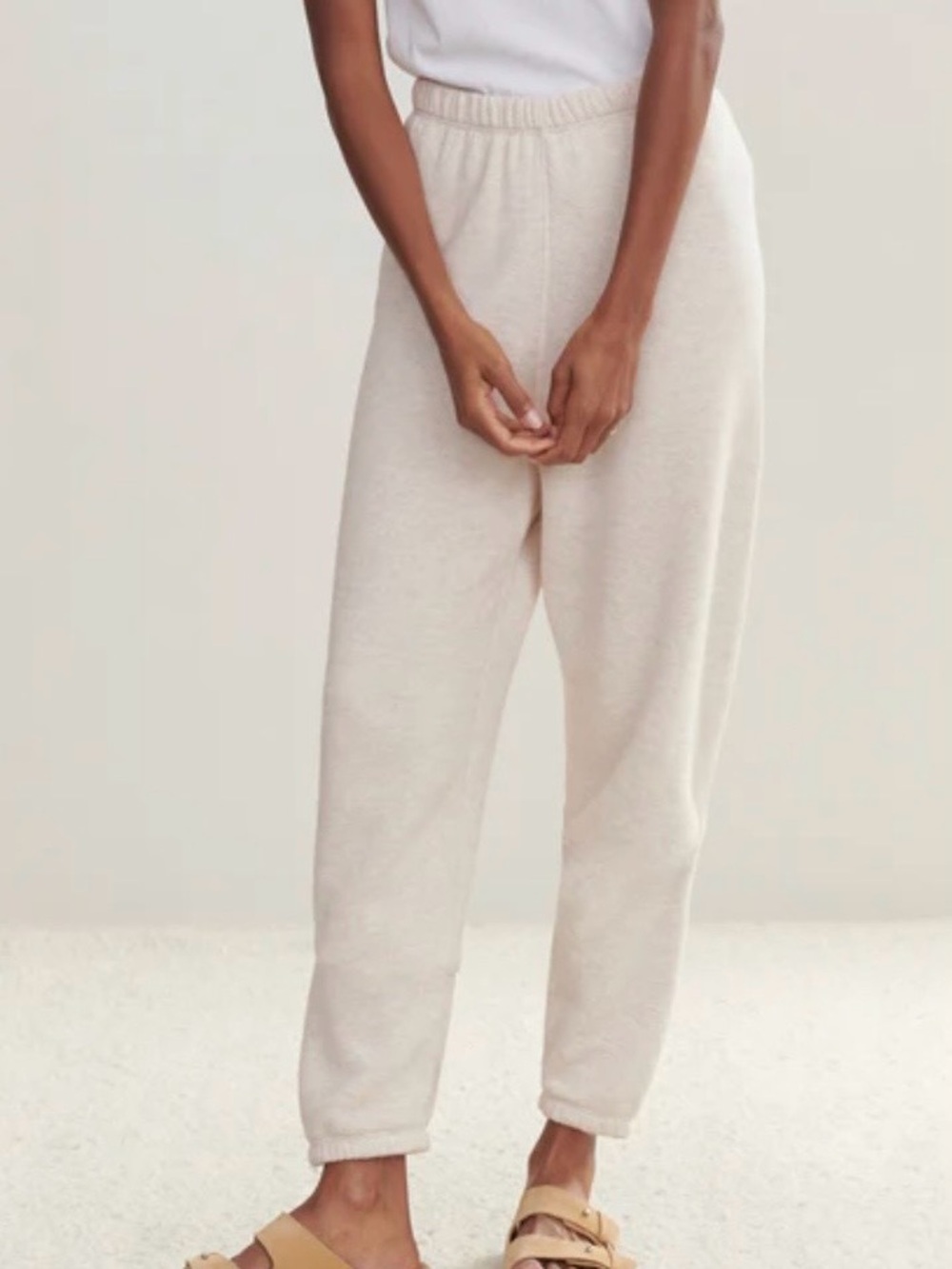 Jenni Kayne Saturday Sweatpants Cozy Cream Fleece M